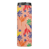 hとカラフルコンテンポラリーの夏のフローラコラージュ タンブラー (裏面)