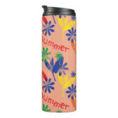 hとカラフルコンテンポラリーの夏のフローラコラージュ タンブラー (回転右)