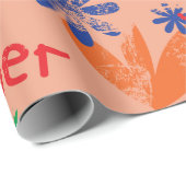 hとカラフルコンテンポラリーの夏のフローラコラージュ ラッピングペーパー (ロールコーナー)