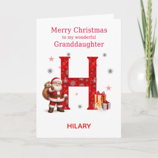 Hのクリスマスカード（お名前を追加） シーズンカード (正面)