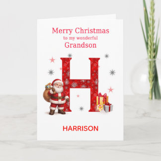 Hの孫のためのクリスマス 名前を追加 シーズンカード