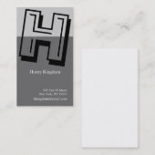 Hの手紙のアルファベットの名刺の灰色 名刺 (正面/裏面)