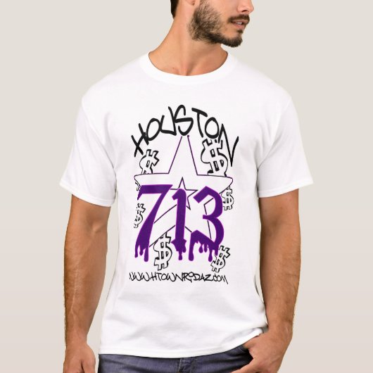 Hの町RIDAZの衣類-ヒューストン713 PURP Tシャツ (正面)