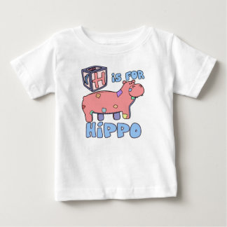 HはカバのベビーのTシャツのためです ベビーTシャツ