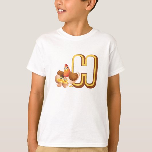 Hはニワトリ Tシャツ (正面)