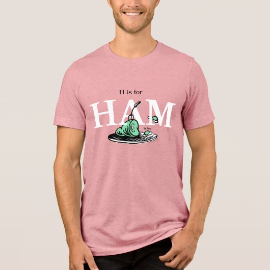"HはハムのH" | アルファベットデザイン トライブレンドＴシャツ (正面)