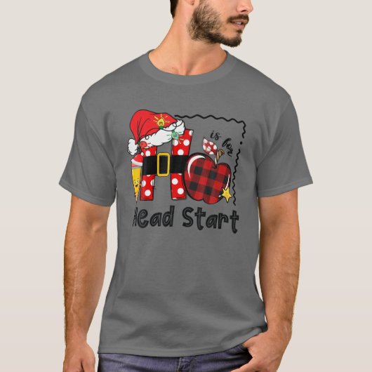 Hはヘッドスタートおもしろいライフ・クリスマスヘッドスタート Tシャツ (正面)
