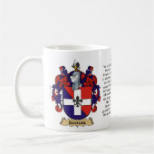 Hを含む(頂上)キーナン家族の紋章付き外衣 コーヒーマグカップ (左)