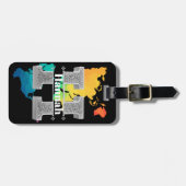 Hイニシャルパーソナライズされたシルバーモノグラムあなたの名前 ラゲッジタグ (正面横)