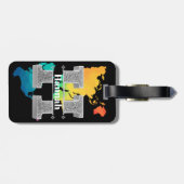 Hイニシャルパーソナライズされたシルバーモノグラムあなたの名前 ラゲッジタグ (裏面横)