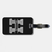 Hイニシャルパーソナライズされたシルバーモノグラムあなたの名前 ラゲッジタグ (裏面横)