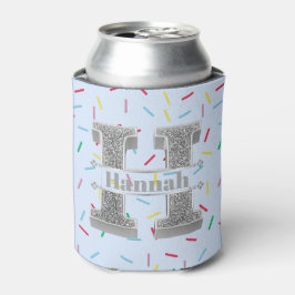 Hイニシャルパーソナライズされたシルバーモノグラムあなたの名前 缶クーラー