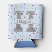 Hイニシャルパーソナライズされたシルバーモノグラムあなたの名前 缶クーラー (正面)