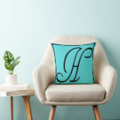 HイニシャルPILLOW – 文字H on Aqua Background クッション (椅子)