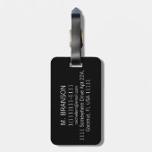 HパーソナライズされたバーブルーED ラゲッジタグ (裏面縦)