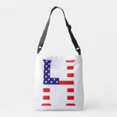 Hモノグラムがアメリカ国旗cbbcntにオーバーレイ クロスボディバッグ (裏面)