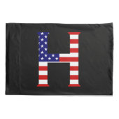 Hモノグラムがアメリカ国旗pccntにオーバーレイ 枕カバー (裏面)