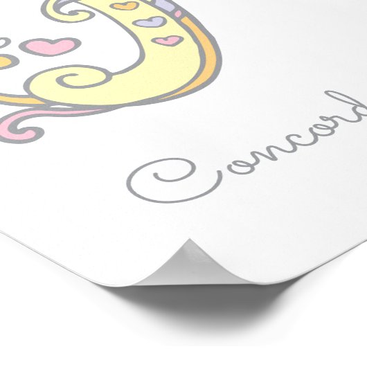 Hモノグラムアート調和の女の子の名前の意味ポスター ポスター (角)