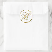 Hモノグラムフェイク金ゴールド封筒又は優位印章 ラウンドシール (バッグ)