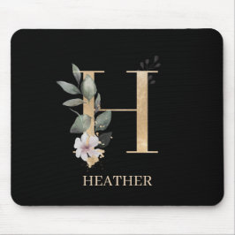 Hモノグラムフローラパーソナライズされたマウスパッド マウスパッド