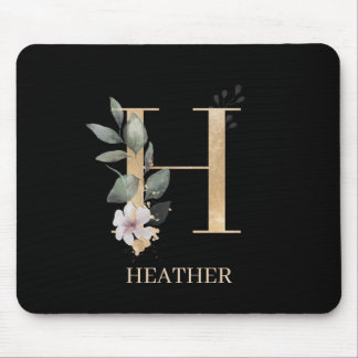 Hモノグラムフローラパーソナライズされたマウスパッド マウスパッド