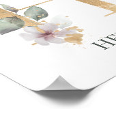 Hモノグラムフローラポスパーソナライズされたター ポスター (角)