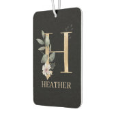 Hモノグラムフローラ パーソナライズされた カーエアーフレッシュナー (左)