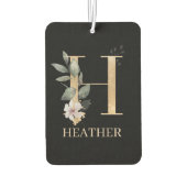 Hモノグラムフローラ パーソナライズされた カーエアーフレッシュナー (裏面)