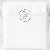 Hモノグラム銀フェイクの封筒または好意シール ラウンドシール (バッグ)