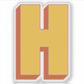 Hモノグラム、立体的な太字のフォントのイニシャル シール (正面)