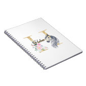 H文字パーソナライズされた名モノグラム ノートブック (右側)