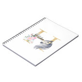 H文字パーソナライズされた名モノグラム ノートブック (左側)