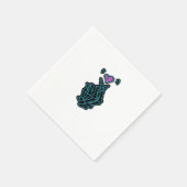 H用のハート信号を持つ美しいスケルトンハンド スタンダードカクテルナプキン (角)