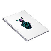 H用のハート信号を持つ美しいスケルトンハンド ノートブック (右側)