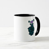 H用のハート信号を持つ美しいスケルトンハンド マグカップ (正面右)