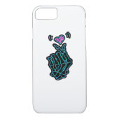 H用のハート信号を持つ美しいスケルトンハンド Case-Mate iPhoneケース (裏面)