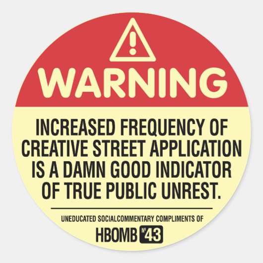 H警告爆弾 ラウンドシール (正面)