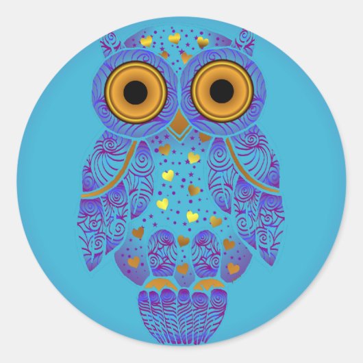 H00tフクロウブルースシール ラウンドシール (正面)