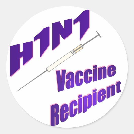 H1N1ワクチン接種の感受性があるステッカー ラウンドシール (正面)