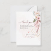 H2ほこりっぽいバラ誕生発表シャワーありがとう ノートカード (裏面)