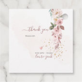 H2ほこりっぽいバラ誕生発表シャワーありがとう フェイバータグ (裏面)