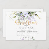 H2ほこりっぽい紫ユーカリのリハーサルディナー 招待状 (正面/裏面)