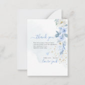 H2ほこりっぽい青の誕生発表シャワーありがとう ノートカード (裏面)