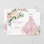 H2ピンクきらめくキンセアニェラドレスサンキュー 招待状 (正面/裏面)
