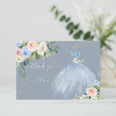 H2ピンクブルーきらめくキンセアニェラドレスサンキュー 招待状 (スタンド正面)