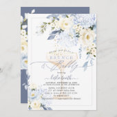 H2ブルーアジサイバラブルンチバブリー 招待状 (正面/裏面)