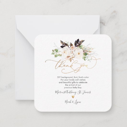 H2赤面バラドラゴンフライシャワーありがとう ノートカード (裏面)