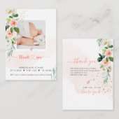 H2赤面バラ誕生発表シャワーありがとう ノートカード (正面/裏面)