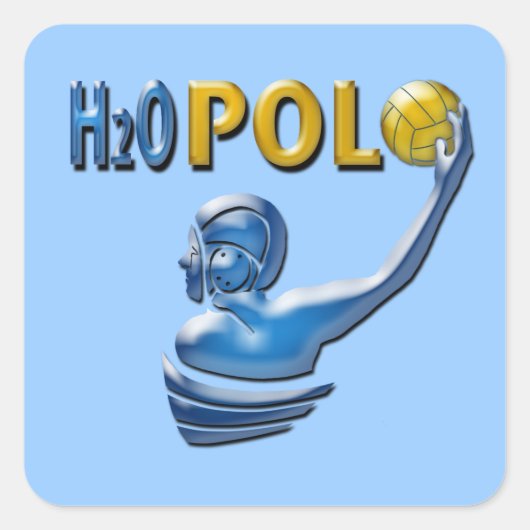 H20ポロスクエアステッカー スクエアシール (正面)