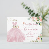 H2 ピンクのスパークリング・キンチェアネラドレス　保存日 招待状 (スタンド正面)